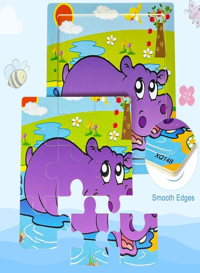 Sealive 3-Pack Wooden Animal Puzzles for Toddlers, 9-Piece Jigsaw Puzzles for Kids 3-5, Preschool Learning Educational Toys, Fine Motor Skills, for Boys and Girls - Image 3